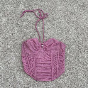 Zara Pink Mesh Corset Top